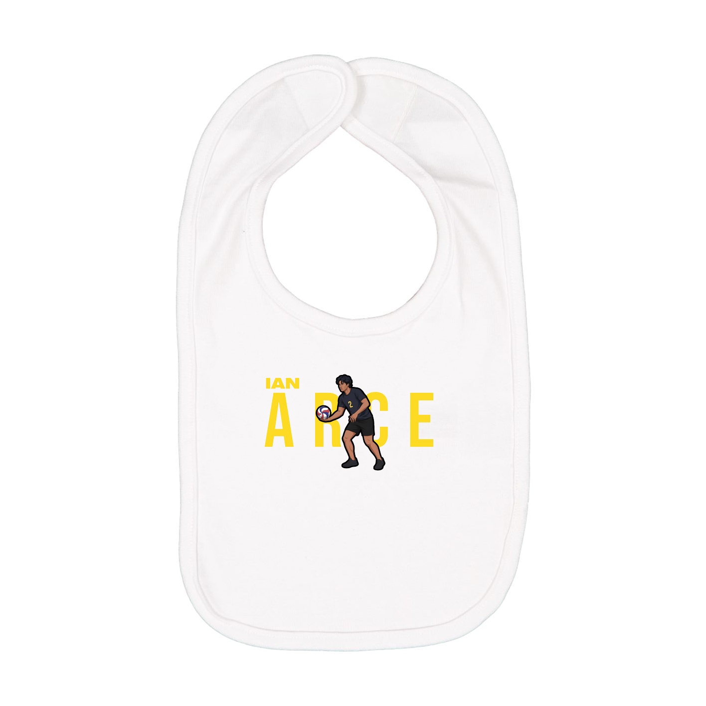 Infant Bib — Player Name in White