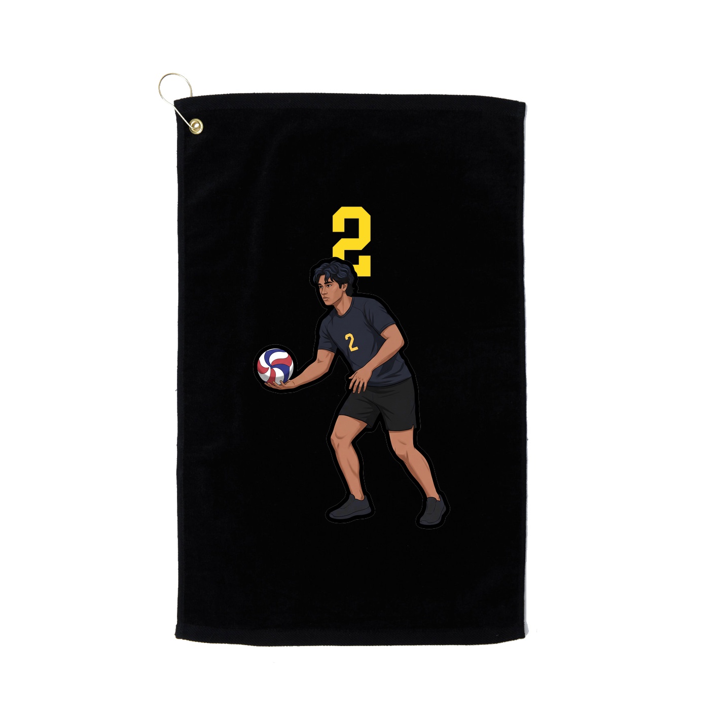 Golf Towel — Number Top in Black