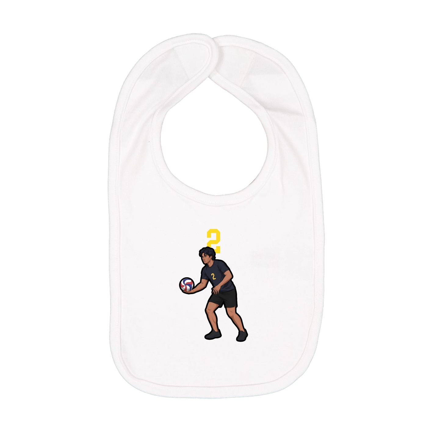 Infant Bib — Number Top in White