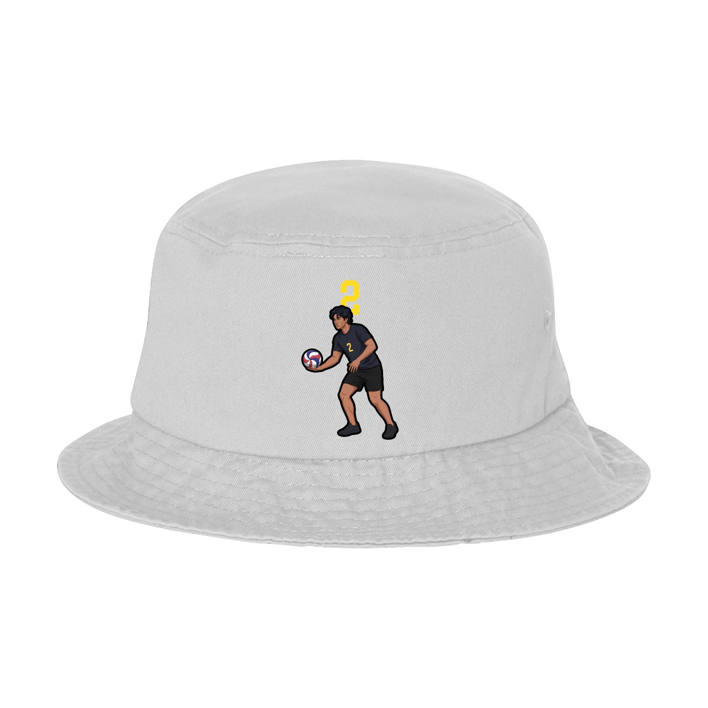 Bucket Cap — Number Top in White
