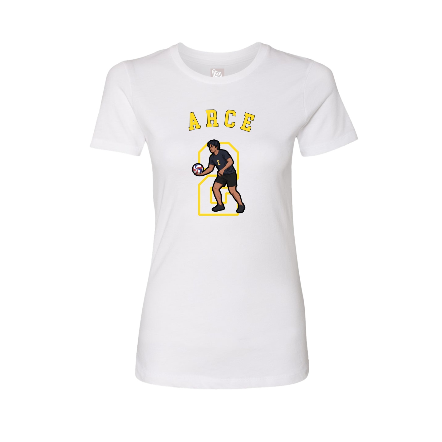 Fitted Women's Tee — Shirsey Arch in White
