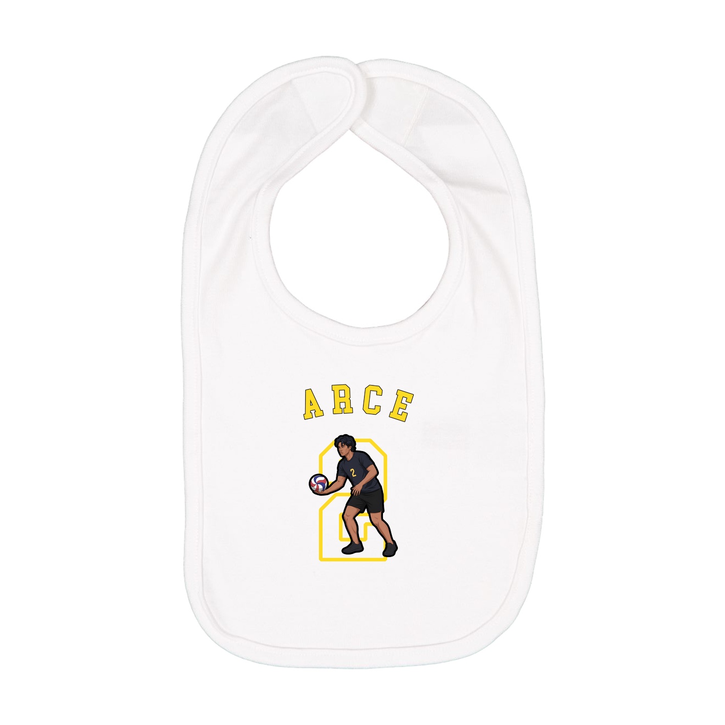 Infant Bib — Shirsey Arch in White