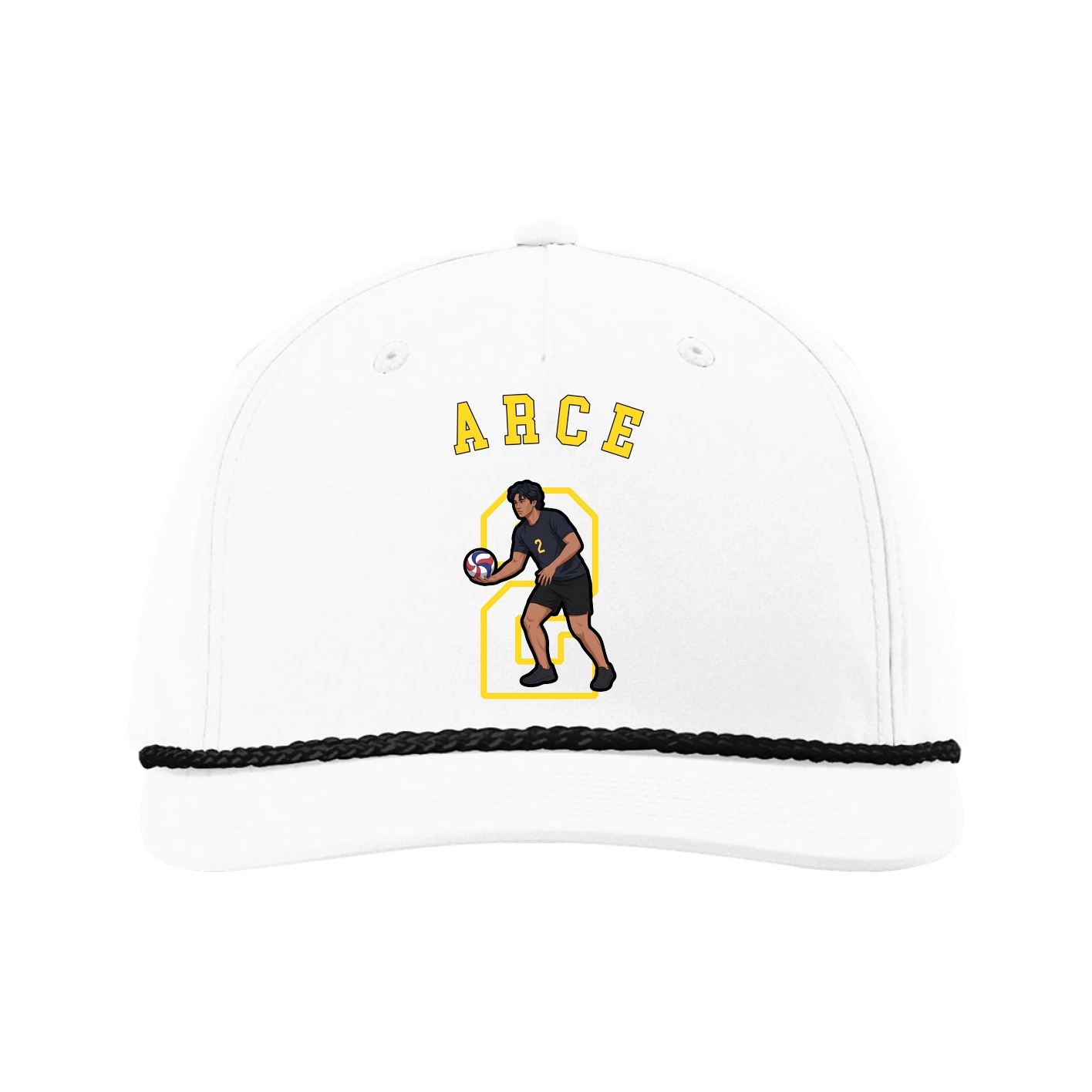 Five-Panel Classic Rope Cap — Shirsey Arch in White