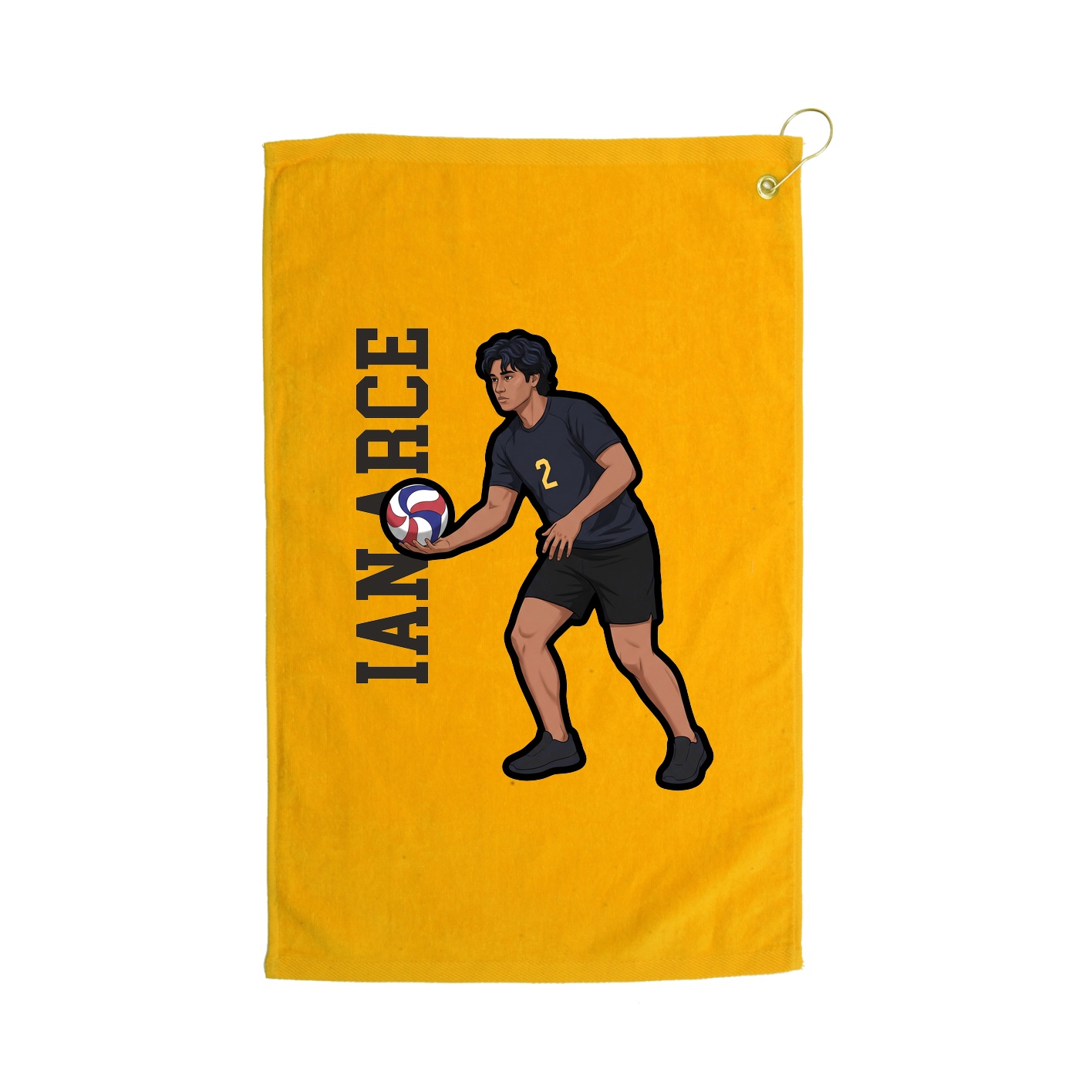 Golf Towel — Name Vertical in Gold
