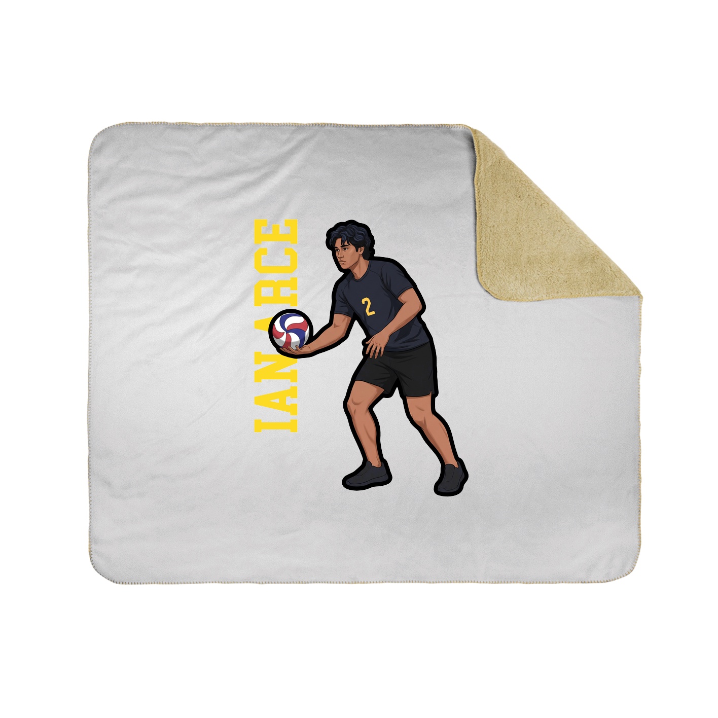 Throw Blanket — Name Vertical in White
