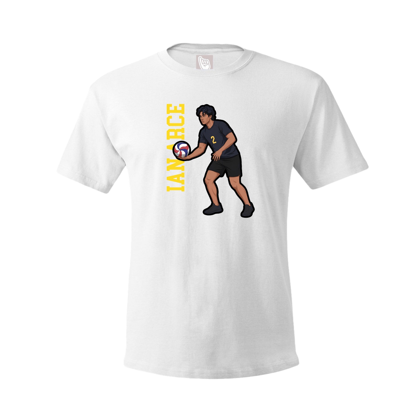 Tee — Name Vertical in White