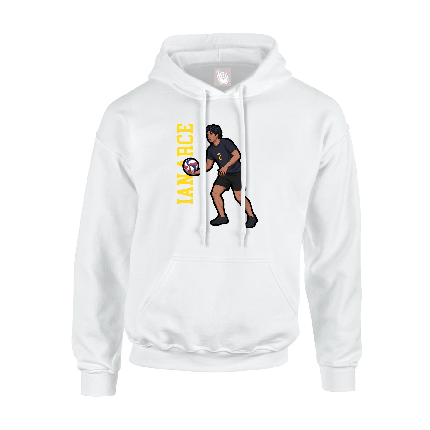 Hoodie — Name Vertical in White