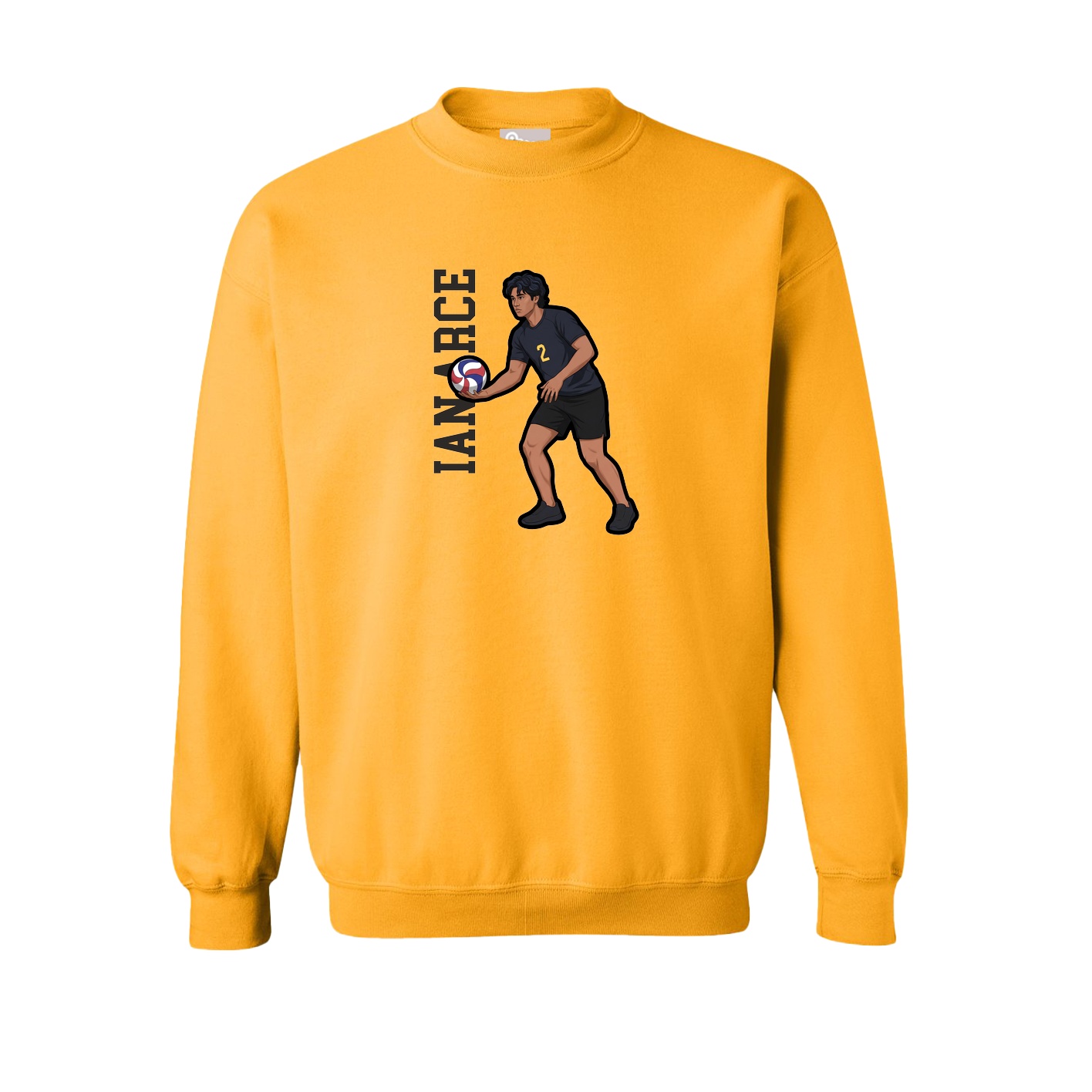 Fleece Crew — Name Vertical in Gold