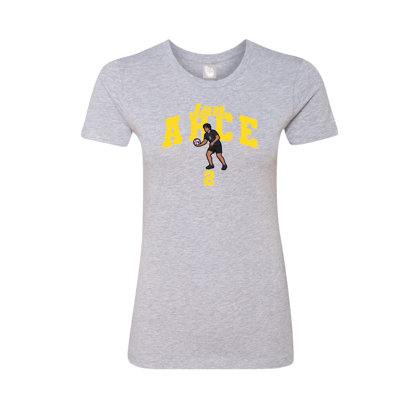 Fitted Women's Tee — Signature Arch in Grey