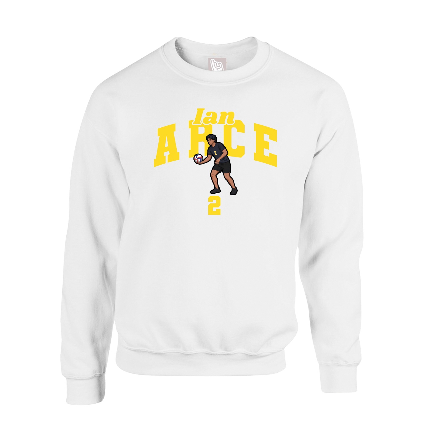 Fleece Crew — Signature Arch in White