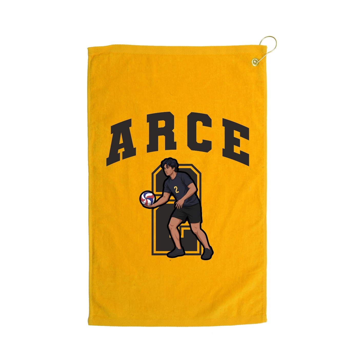Golf Towel — Number in Gold
