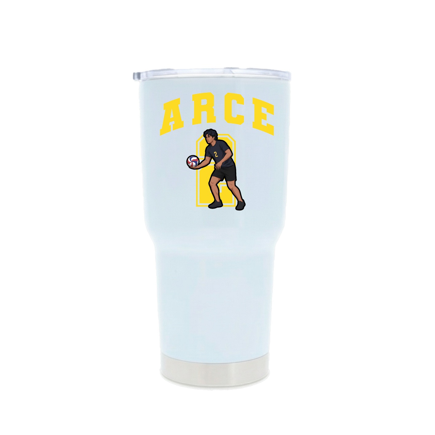 30oz Stainless Steel Tumbler — Number in White