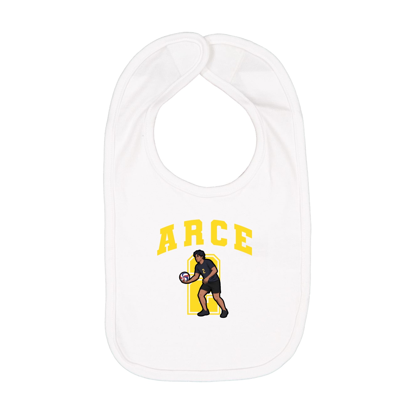 Infant Bib — Number in White