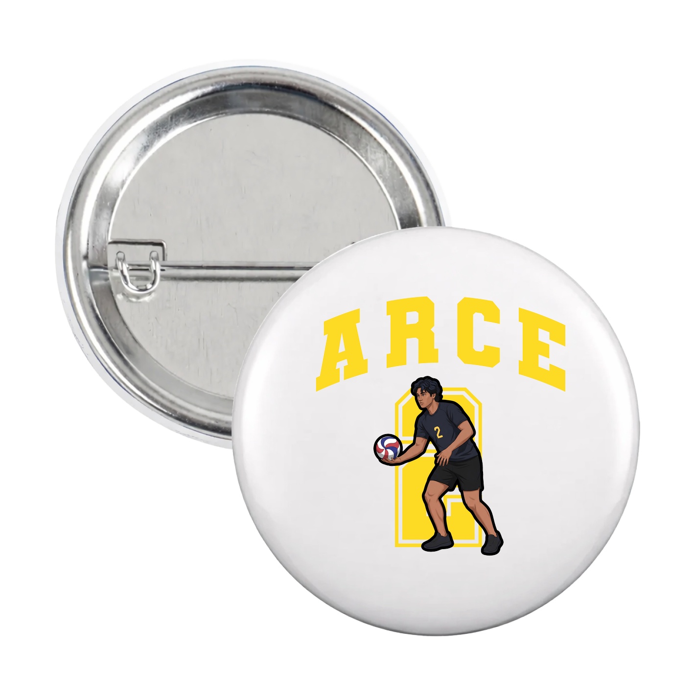Game Day Button — Number in White