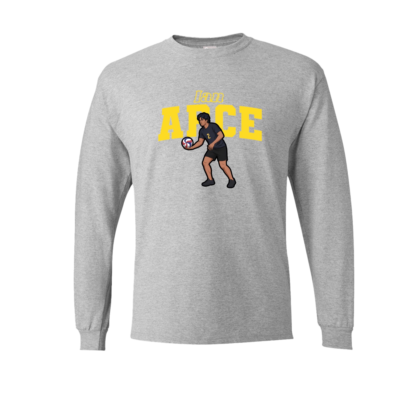 Long Sleeve Tee — Name Arch in Grey