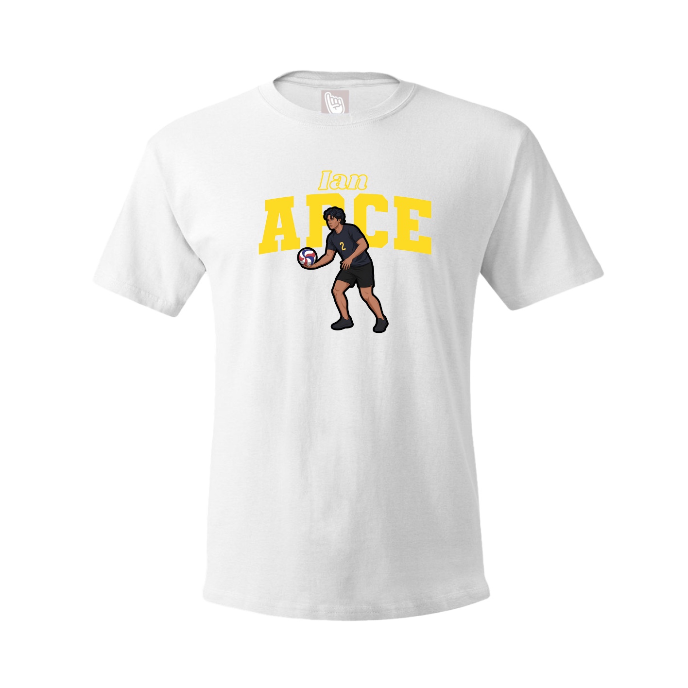Youth Tee — Name Arch in White