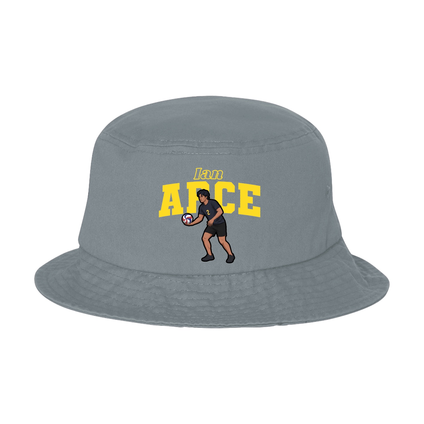 Bucket Cap — Name Arch in Grey