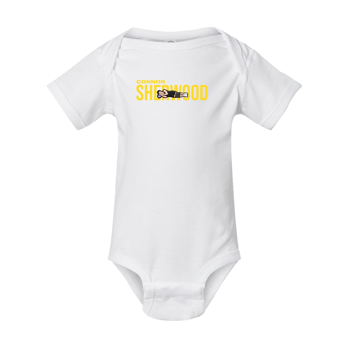 Baby Onesie — Player Name in White