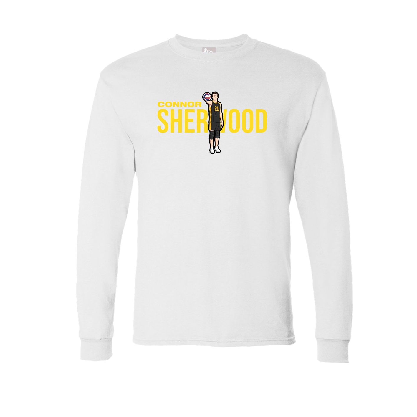 Long Sleeve Tee — Player Name in White