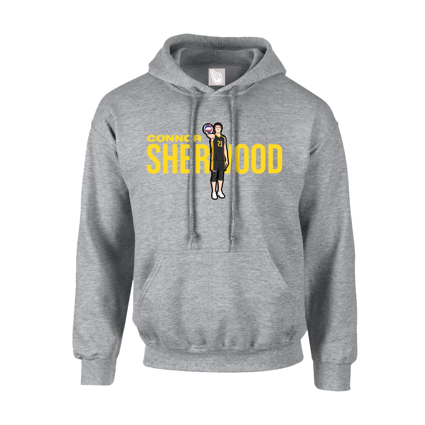 Youth Hoodie — Player Name in Grey