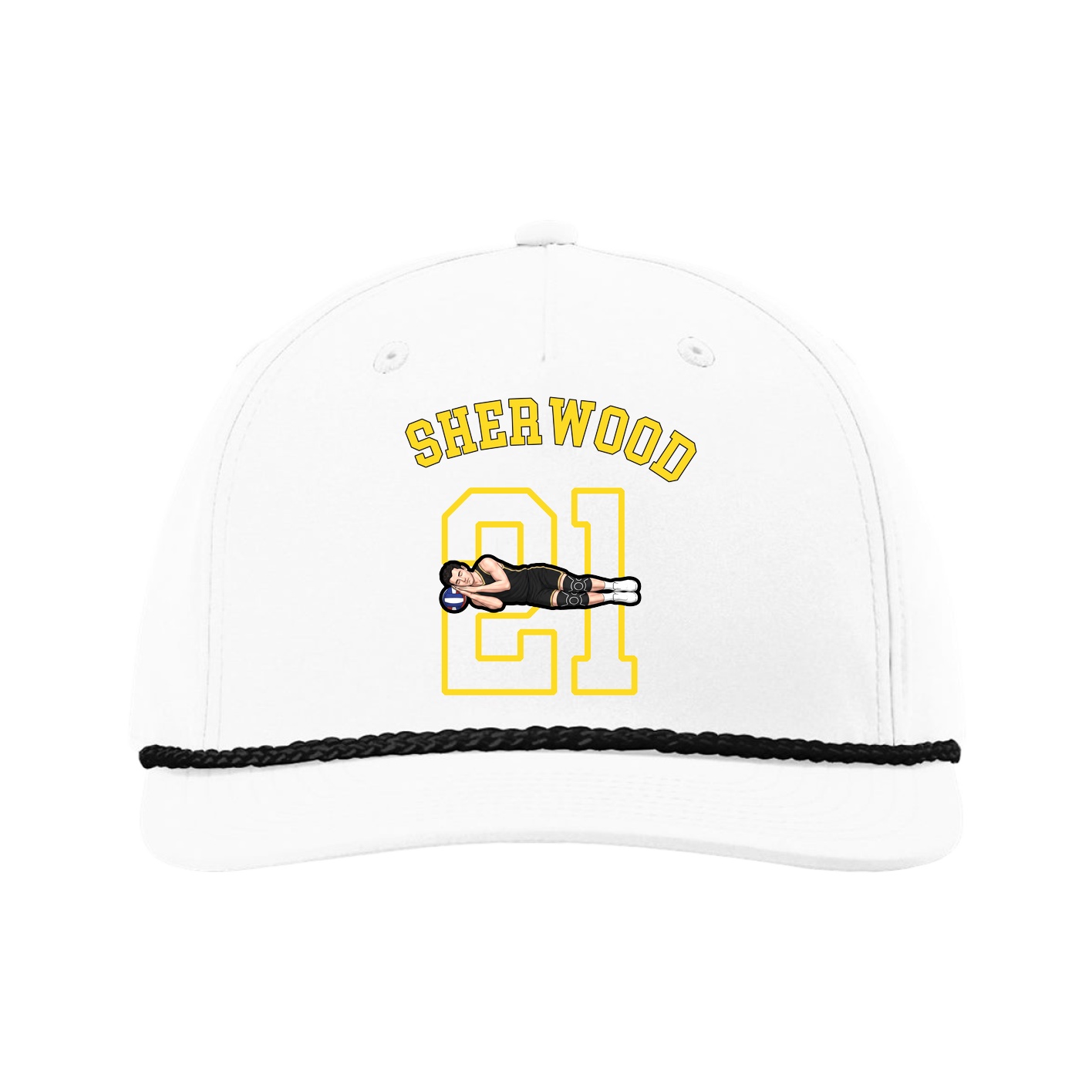 Five-Panel Classic Rope Cap — Shirsey Arch in White