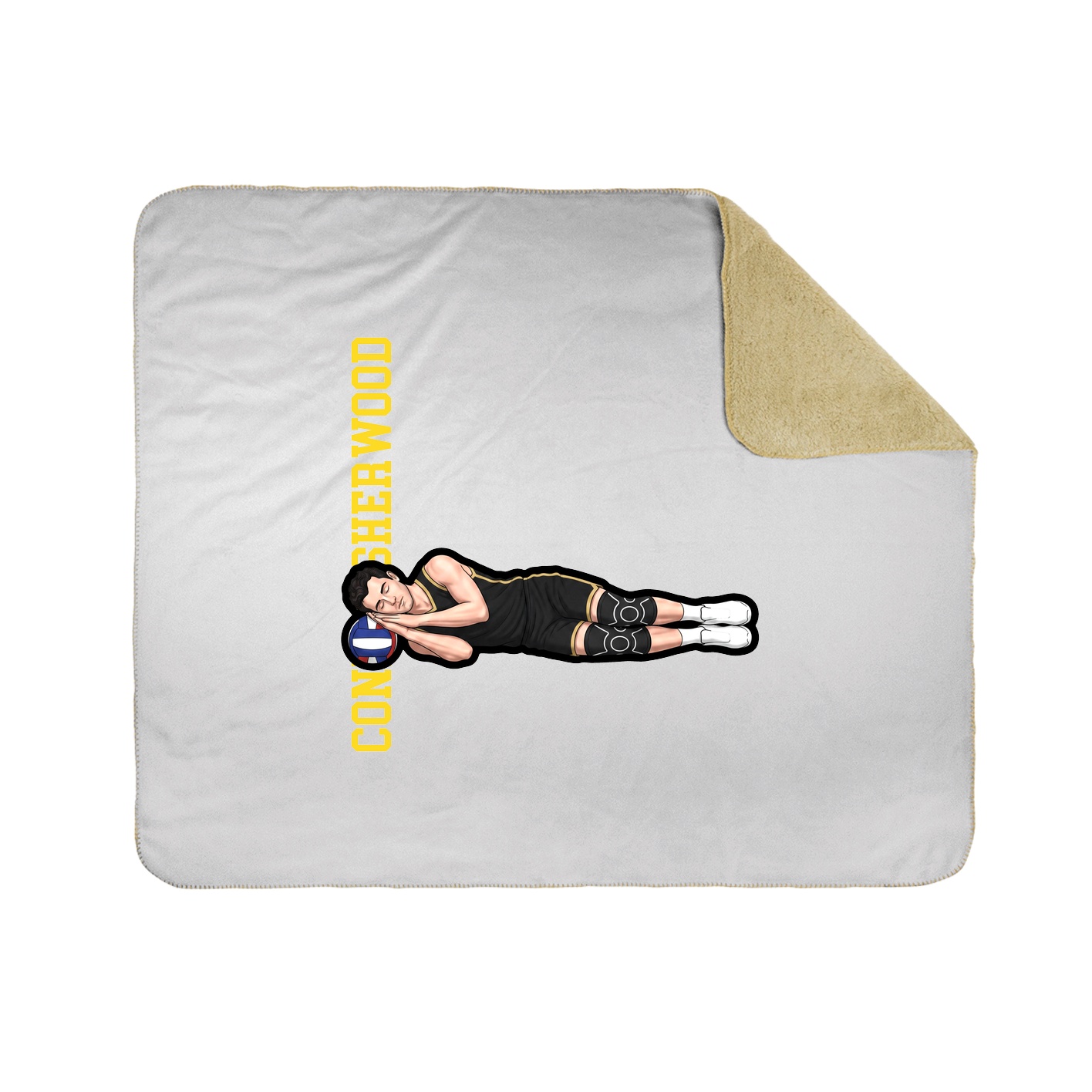 Throw Blanket — Name Vertical in White