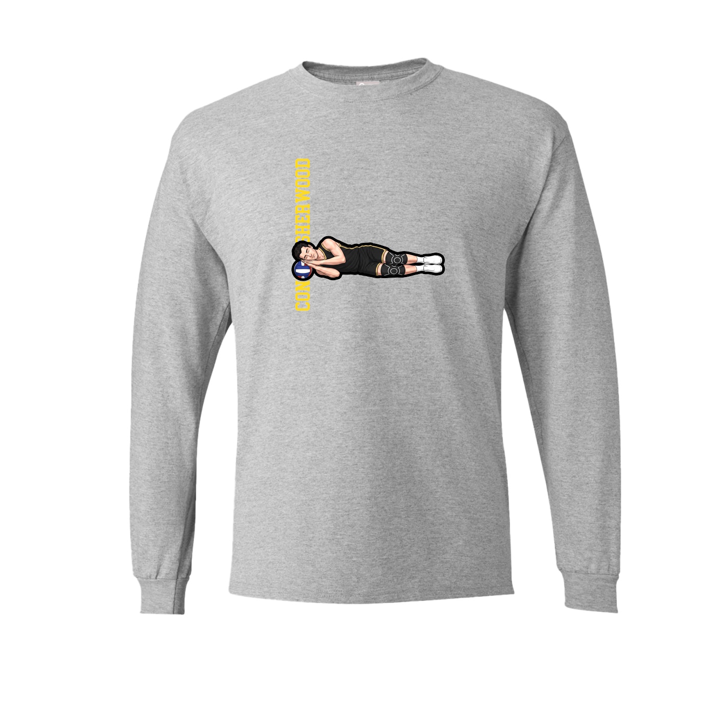 Long Sleeve Tee — Name Vertical in Grey
