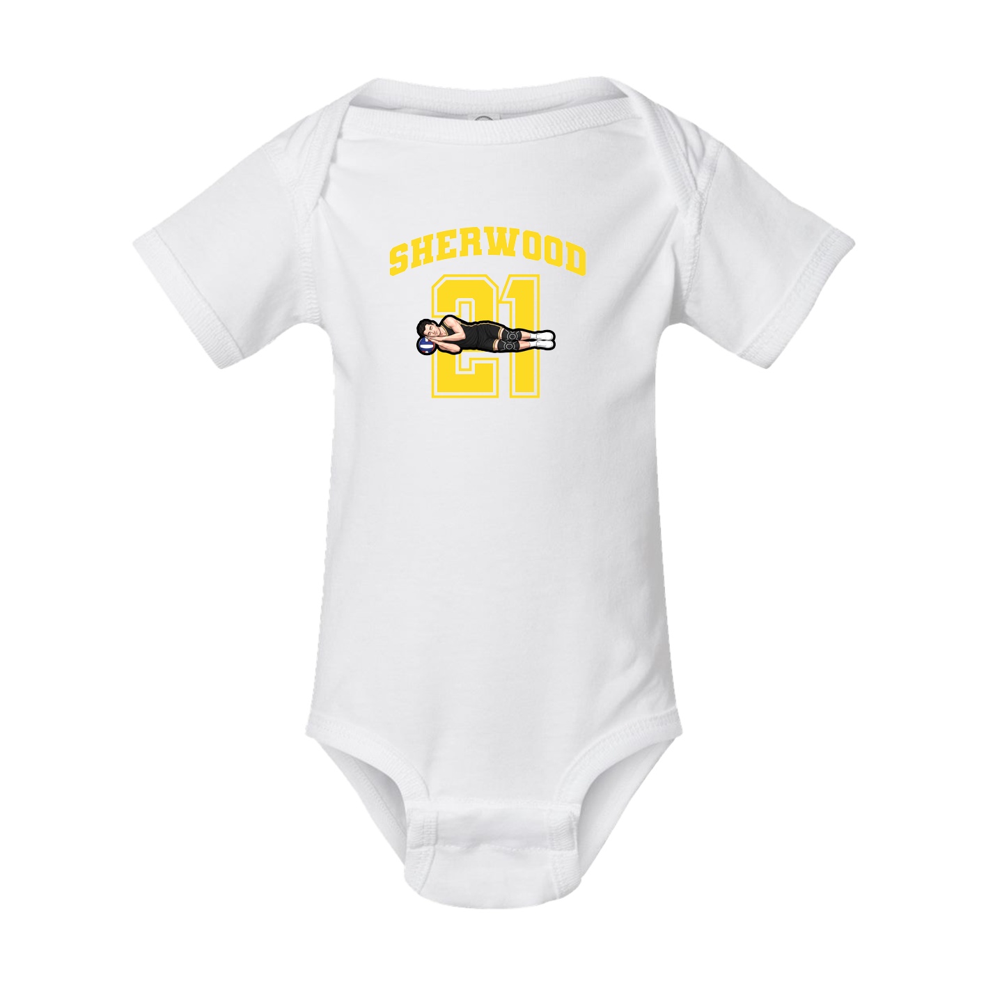 Baby Onesie — Number in White