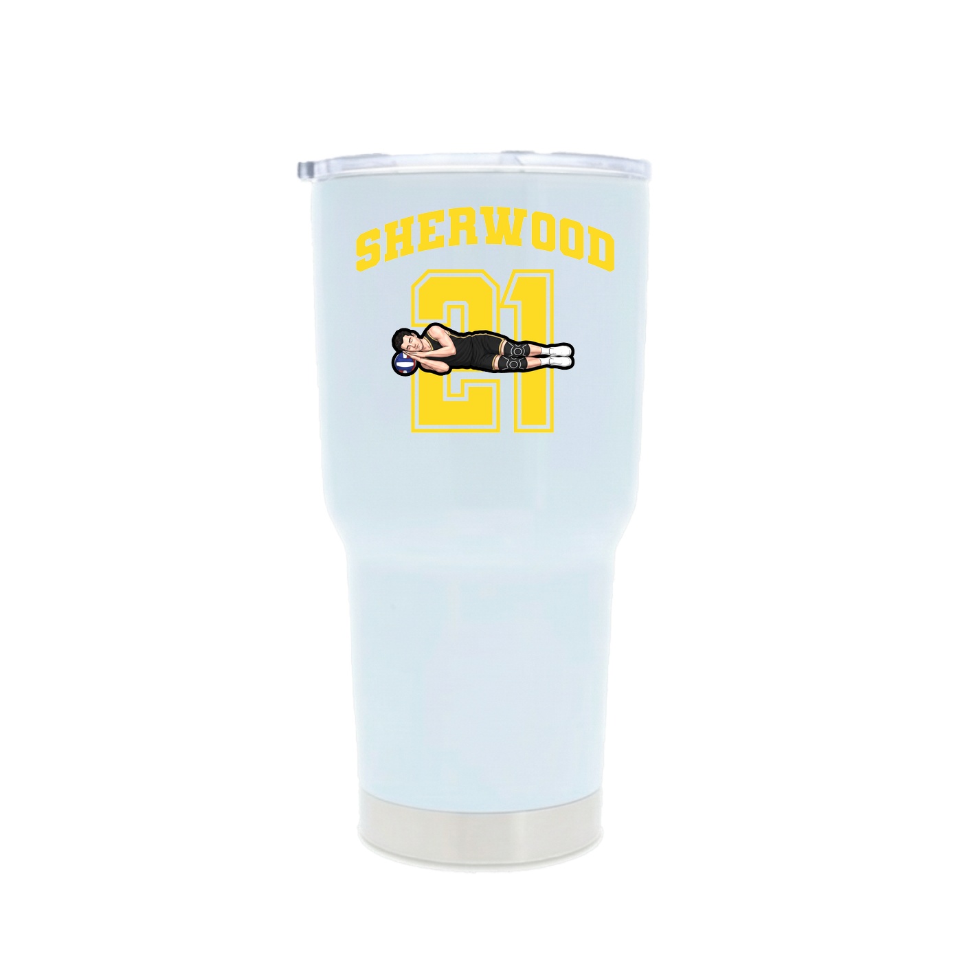 30oz Stainless Steel Tumbler — Number in White
