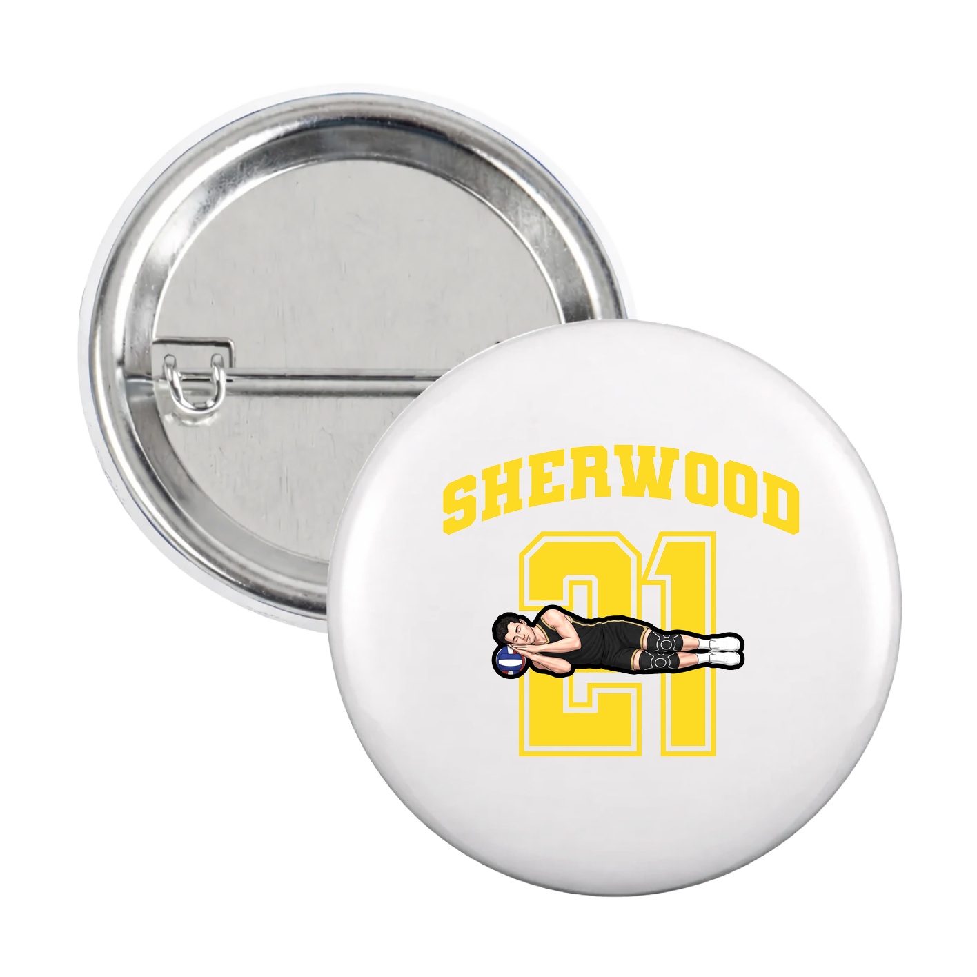 Game Day Button — Number in White