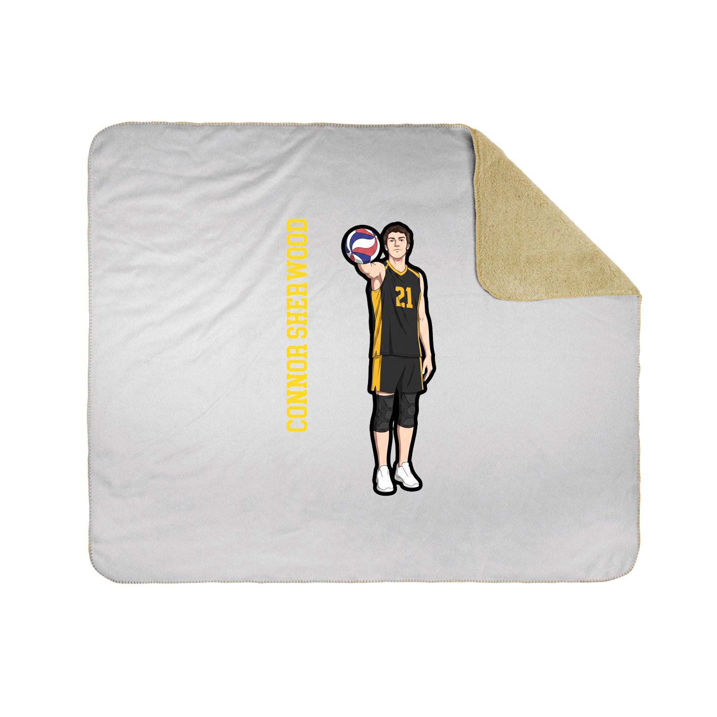 Throw Blanket — Name Vertical in White