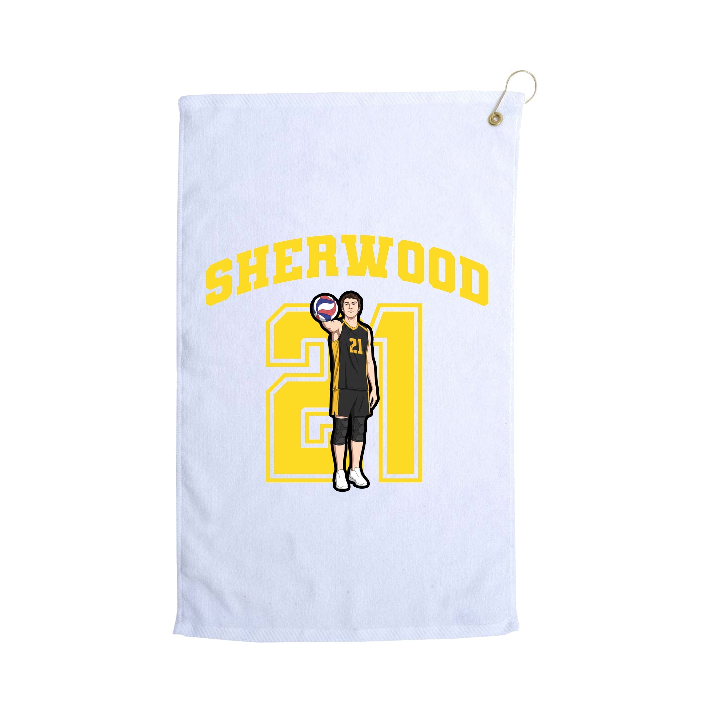 Golf Towel — Number in White