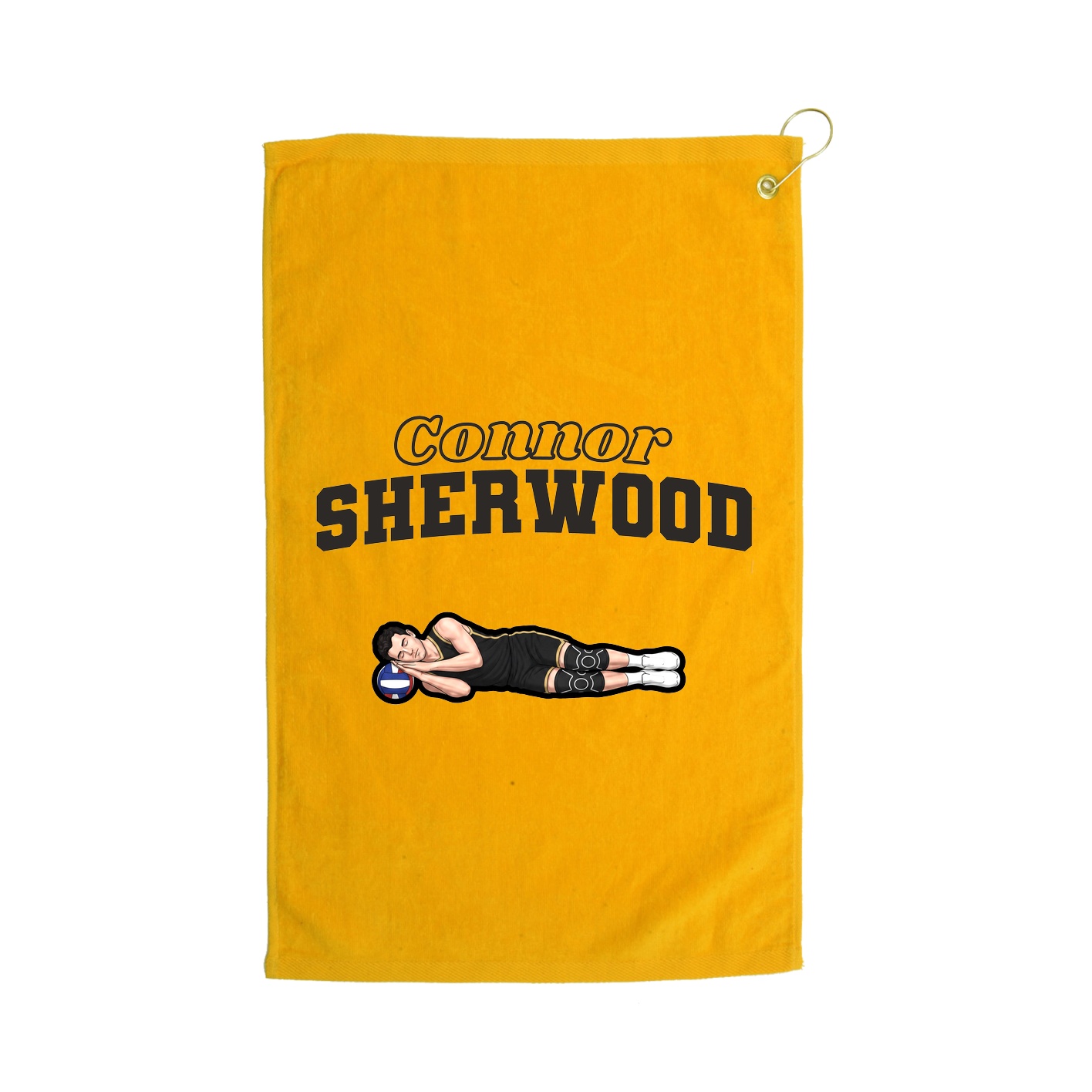 Golf Towel — Name Arch in Gold