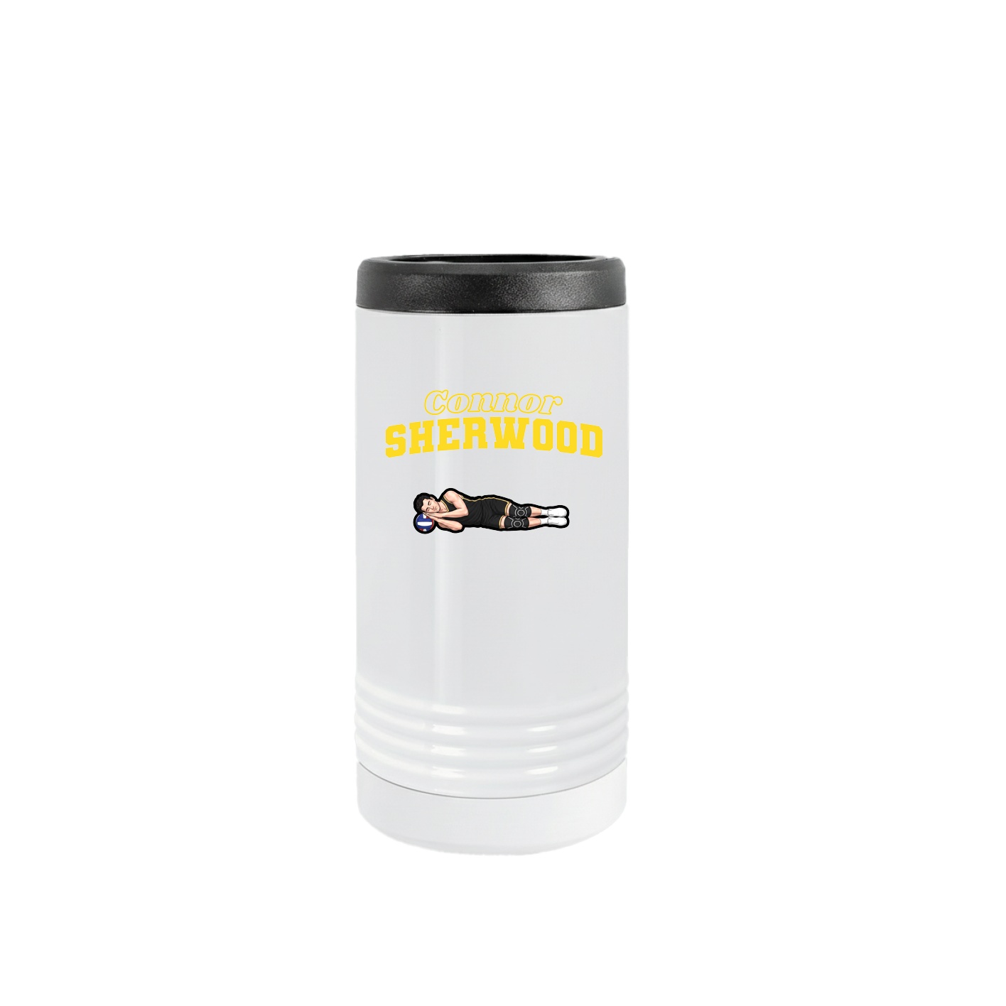 Slim Beverage Holder — Name Arch in White