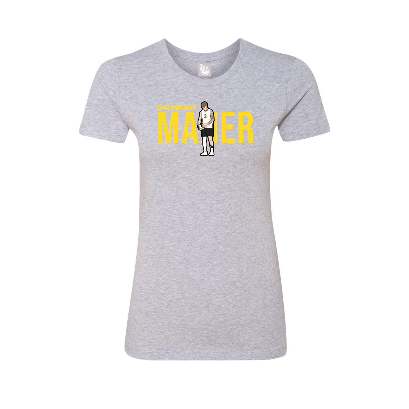 Fitted Women's Tee — Player Name in Grey