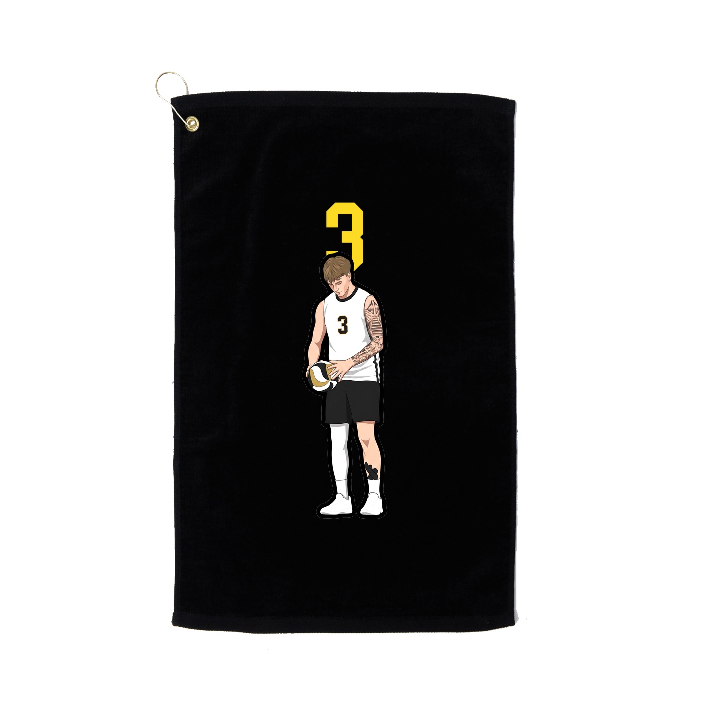 Golf Towel — Number Top in Black