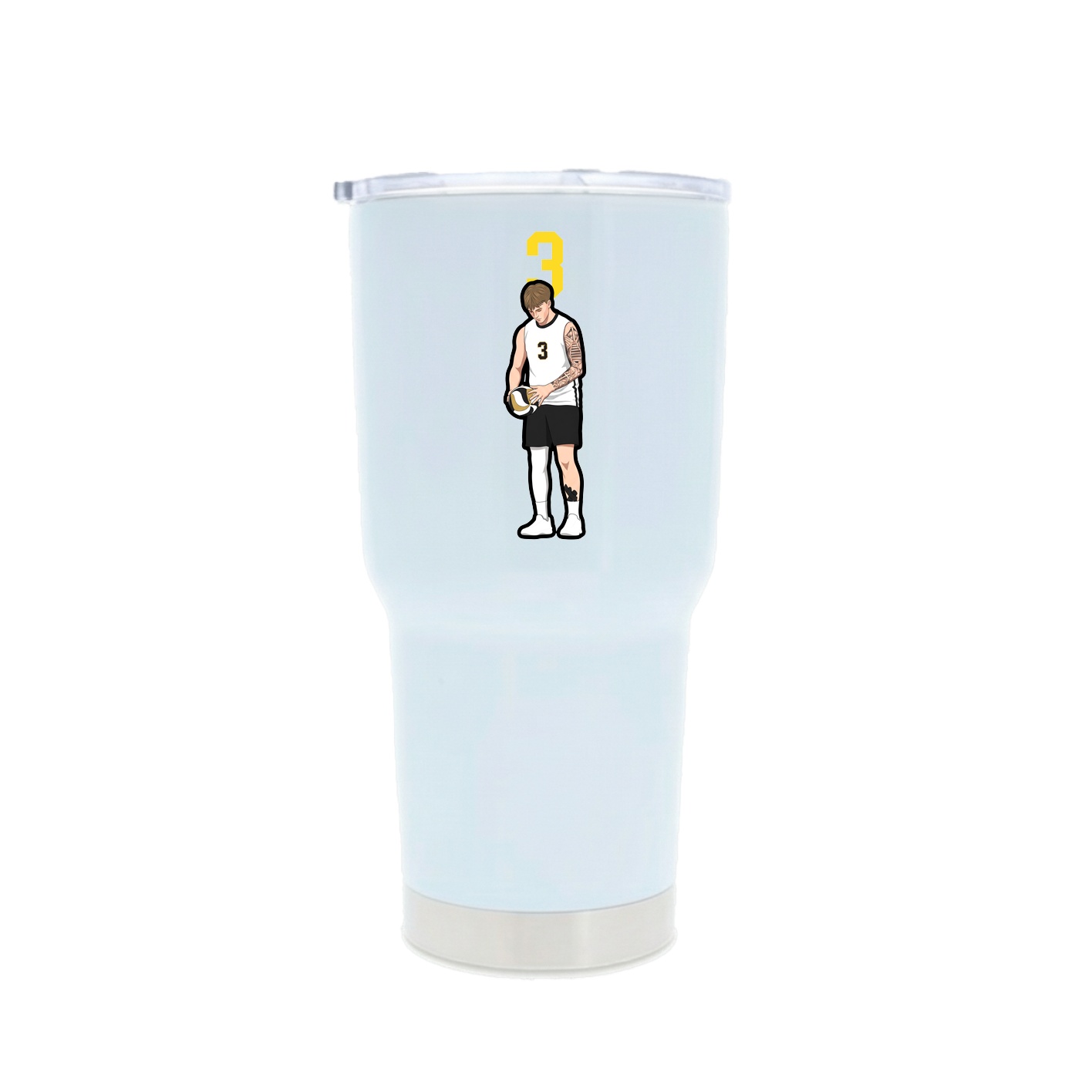30oz Stainless Steel Tumbler — Number Top in White