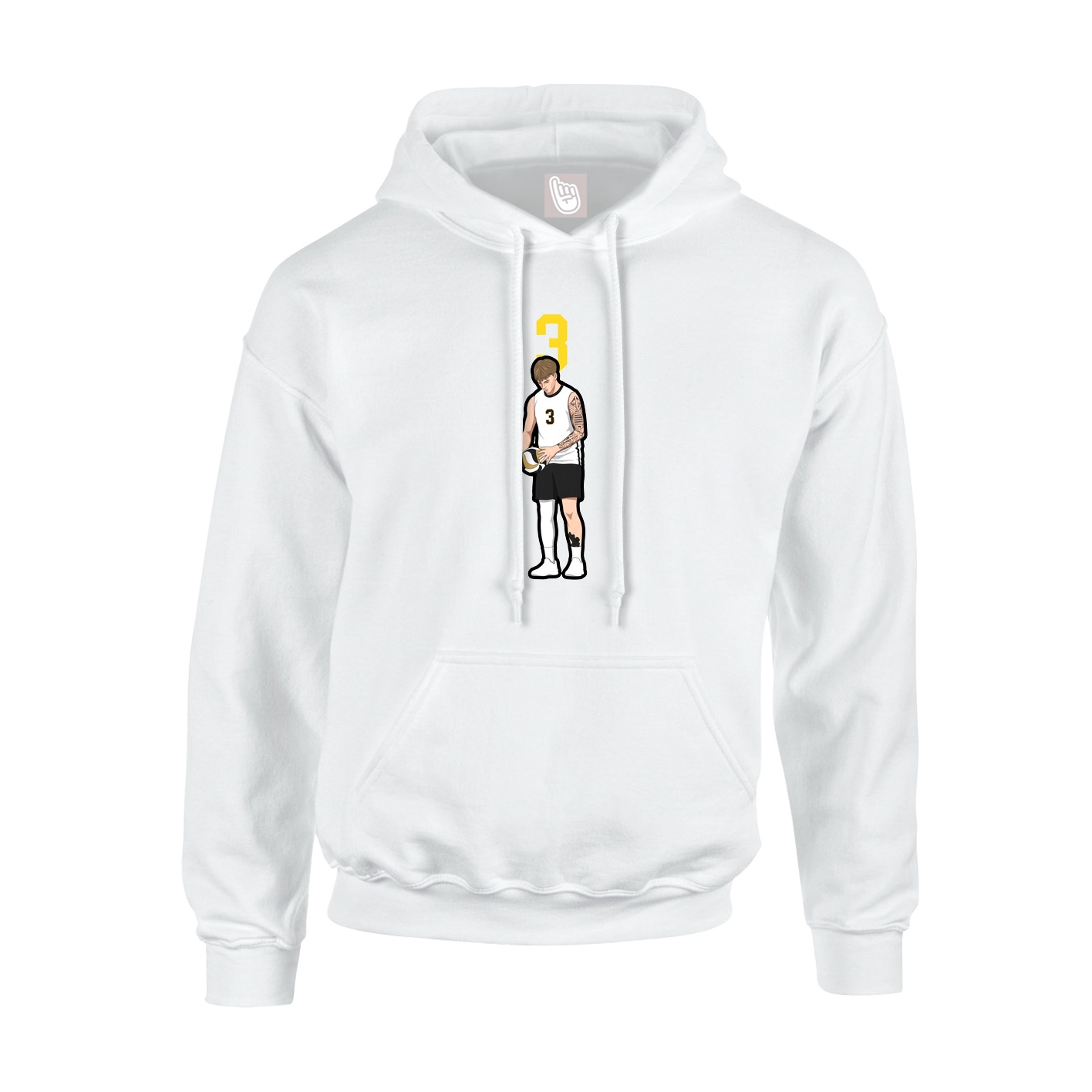 Youth Hoodie — Number Top in White