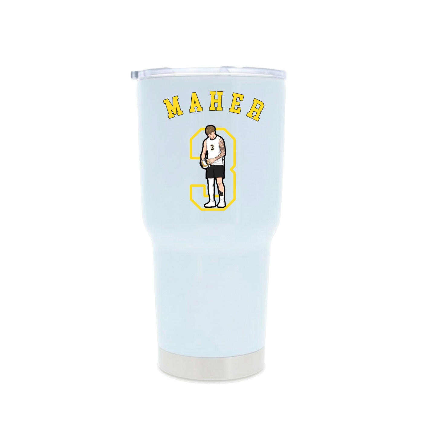30oz Stainless Steel Tumbler — Shirsey Arch in White