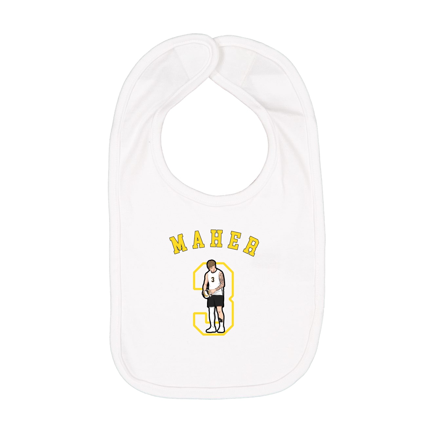 Infant Bib — Shirsey Arch in White
