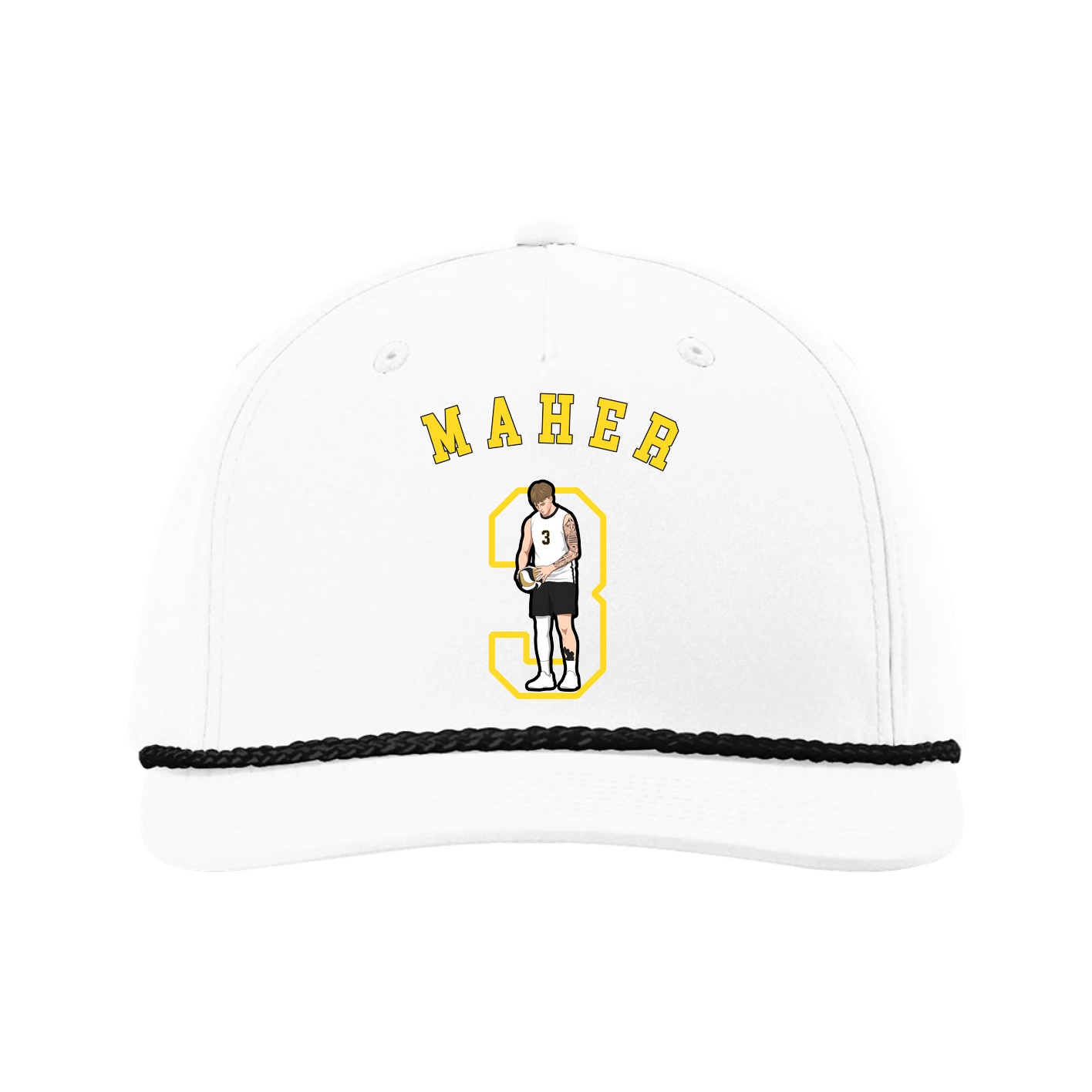 Five-Panel Classic Rope Cap — Shirsey Arch in White