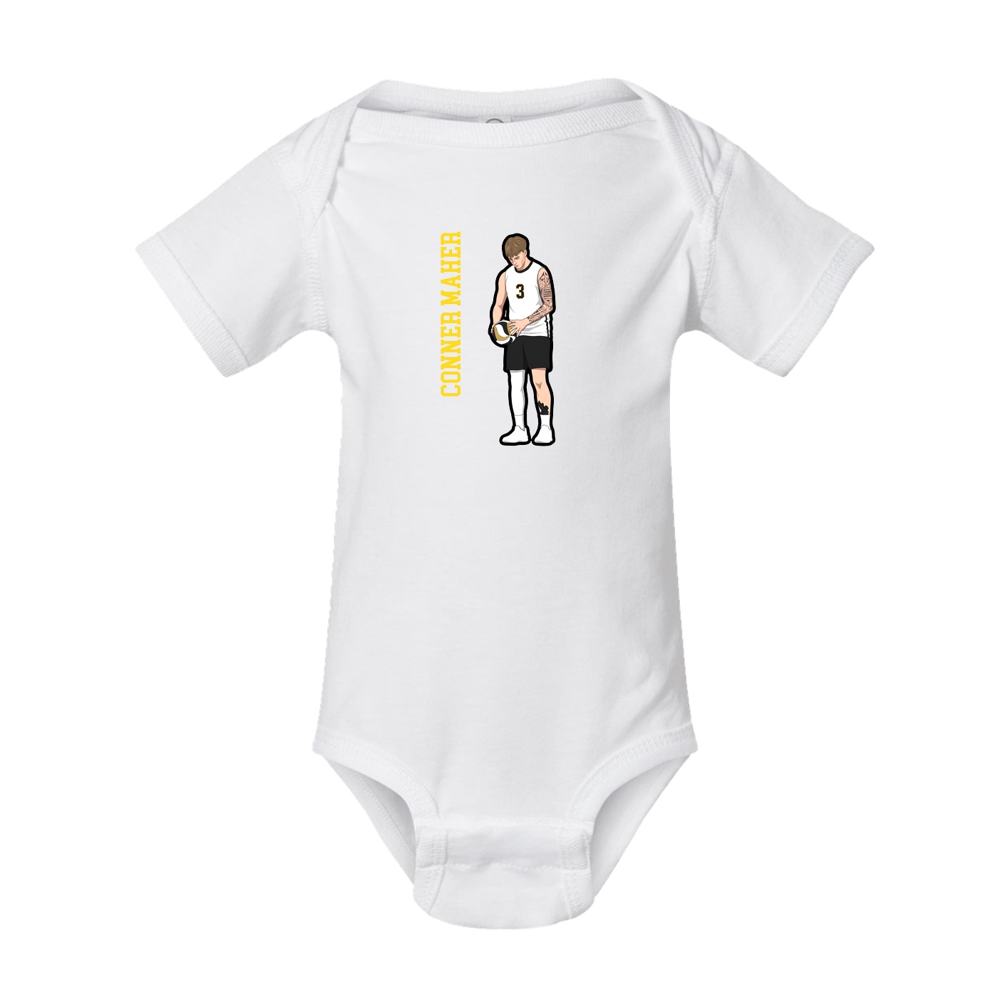 Baby Onesie — Name Vertical in White