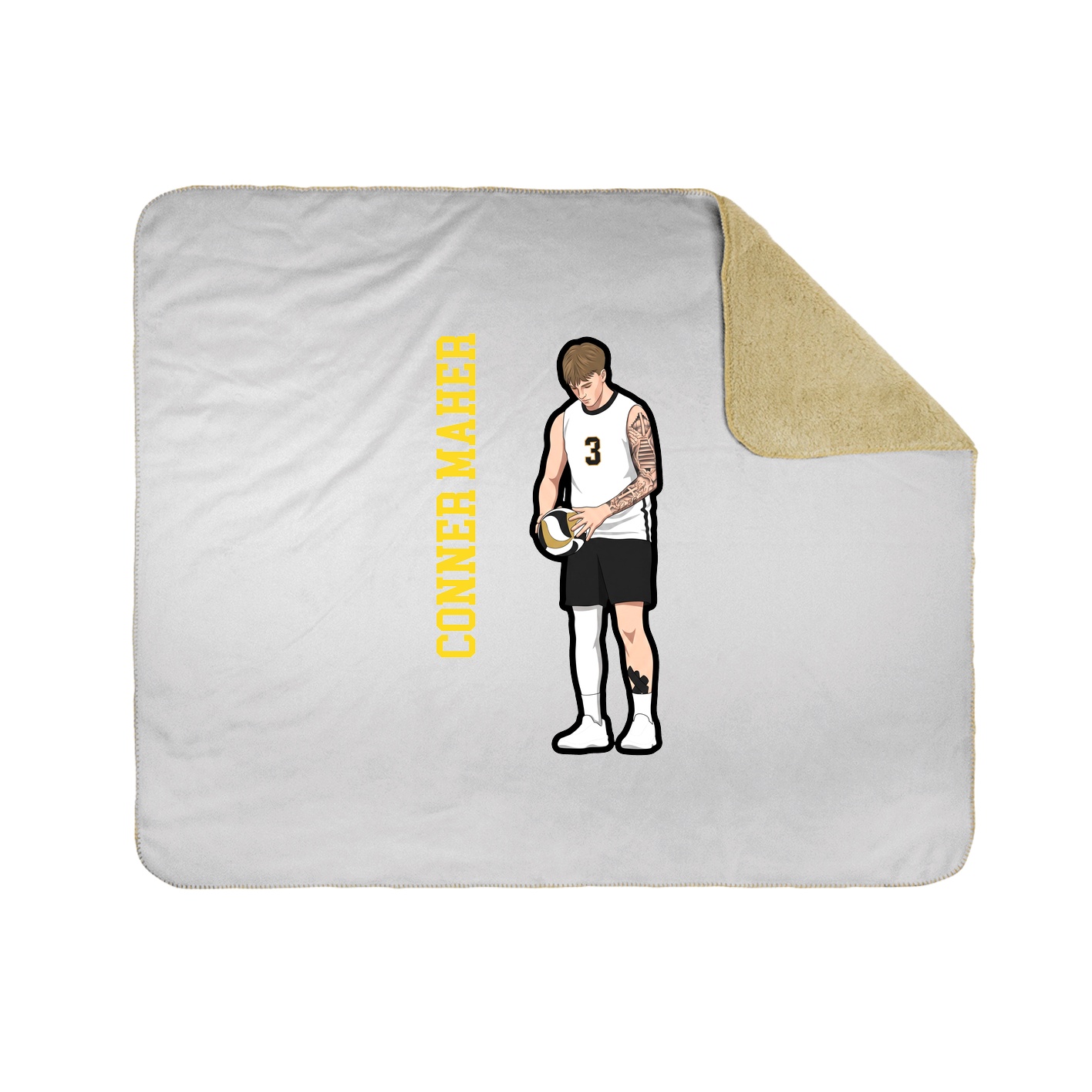 Throw Blanket — Name Vertical in White