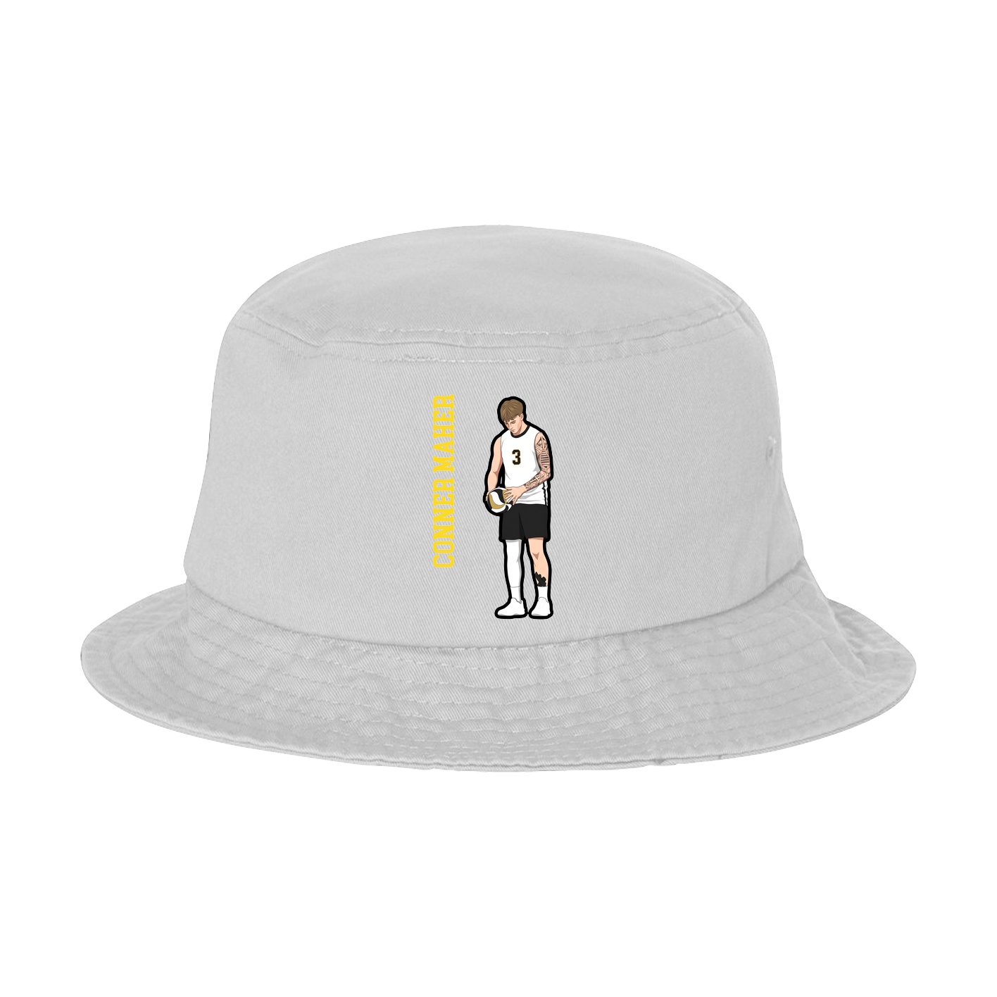 Bucket Cap — Name Vertical in White