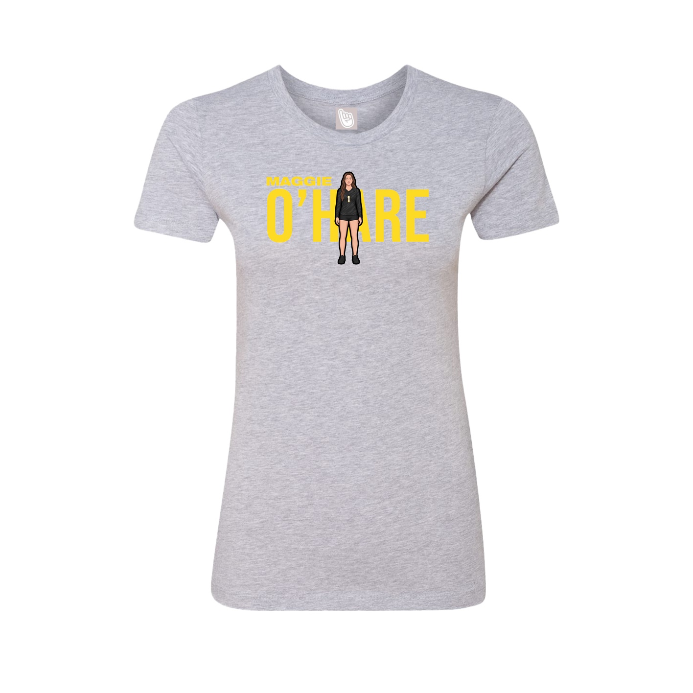 Fitted Women's Tee — Player Name in Grey