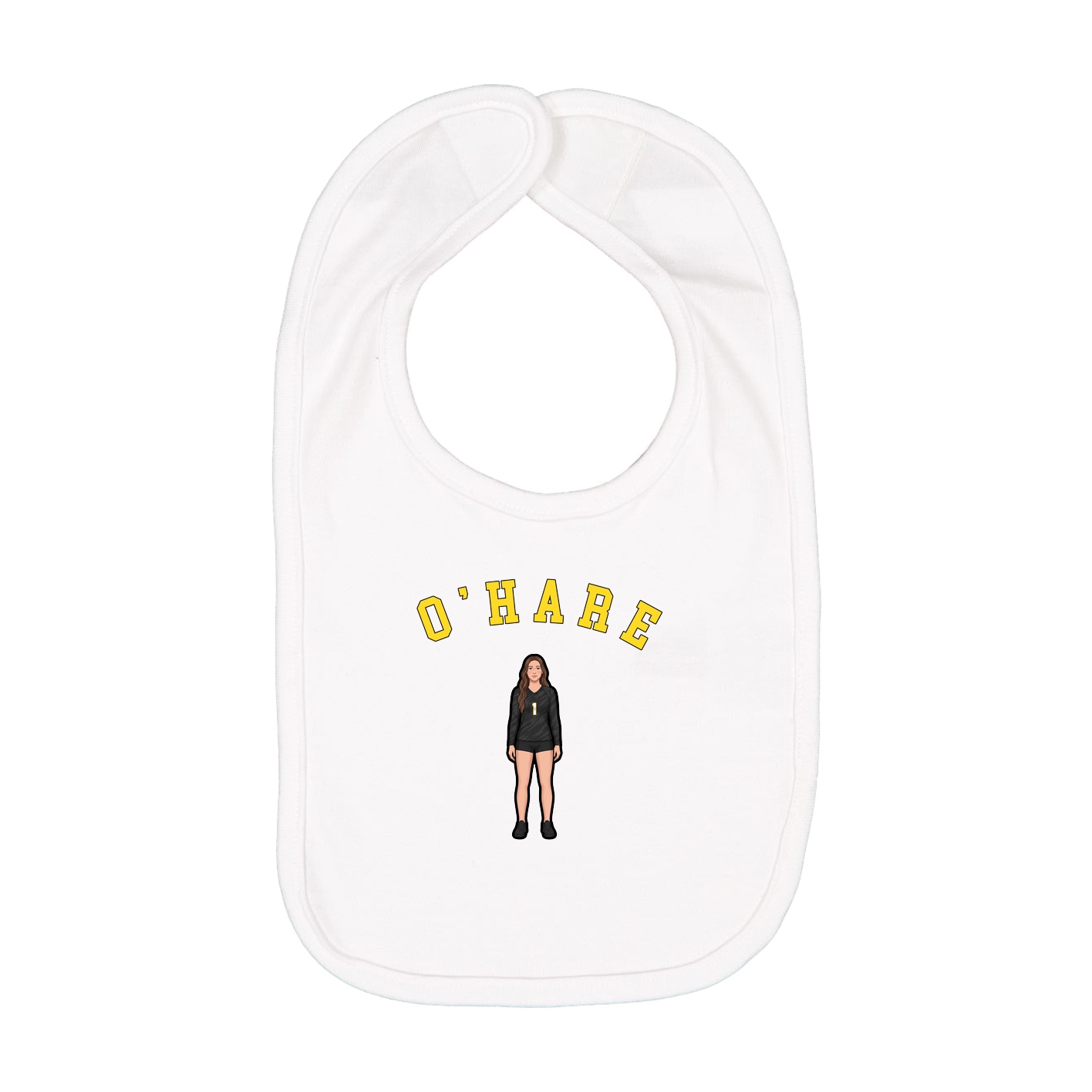 Infant Bib — Shirsey Arch in White