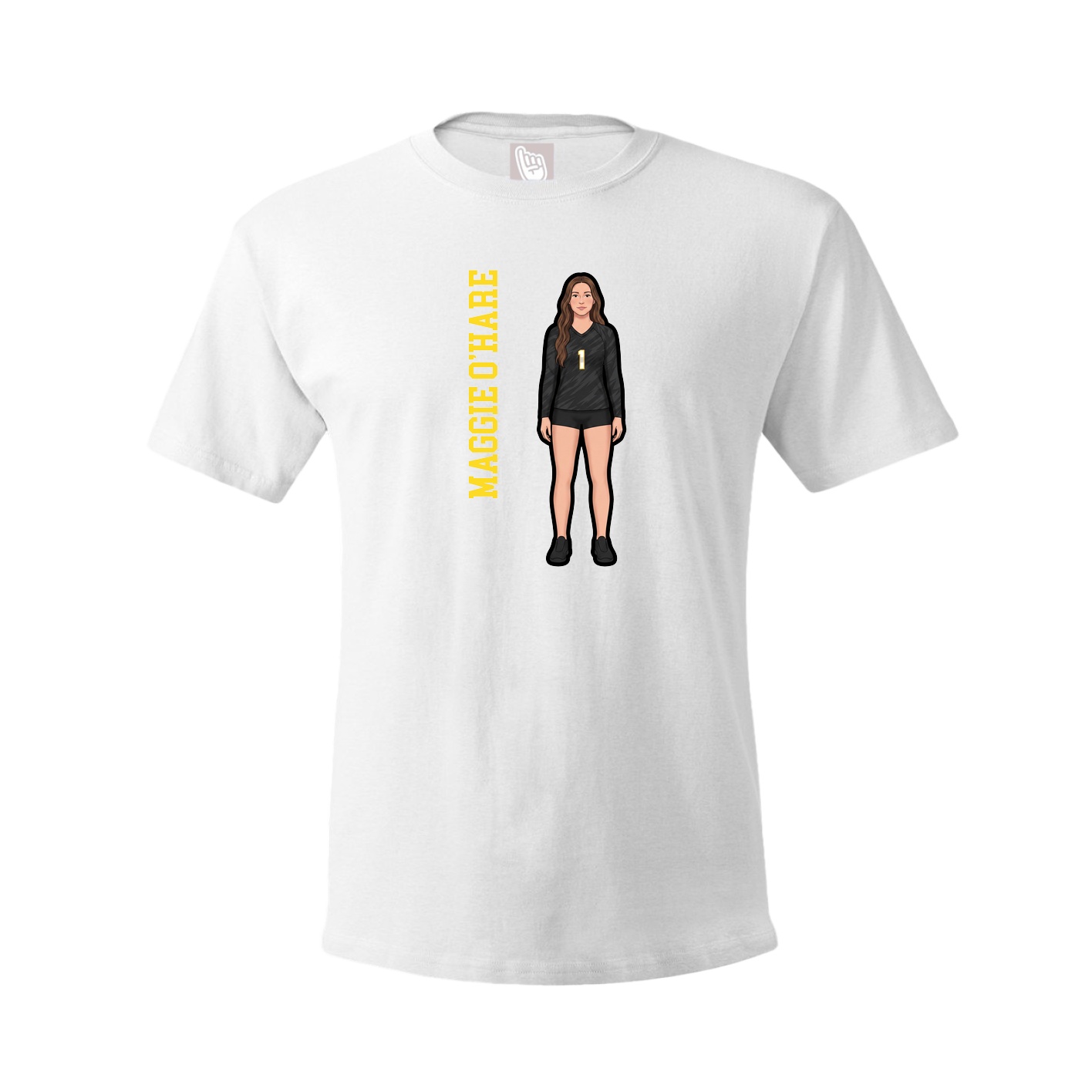Youth Tee — Name Vertical in White