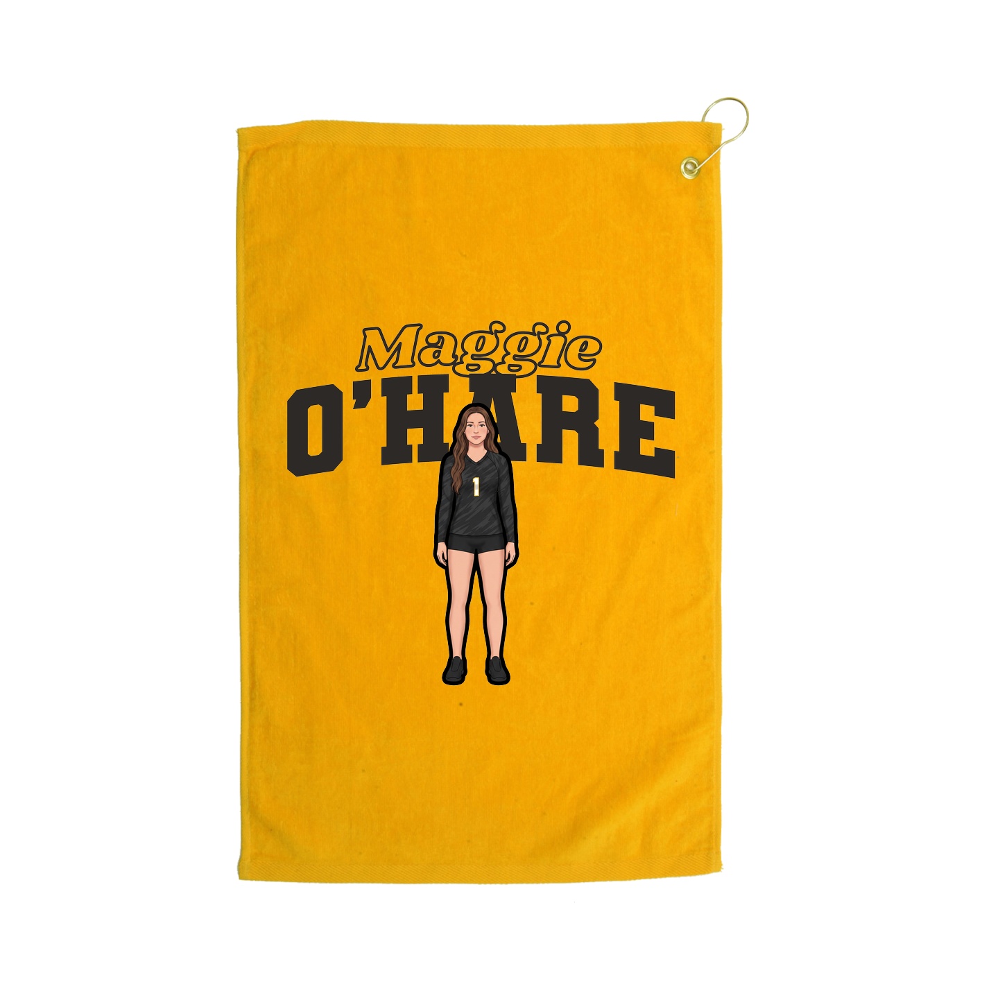 Golf Towel — Name Arch in Gold