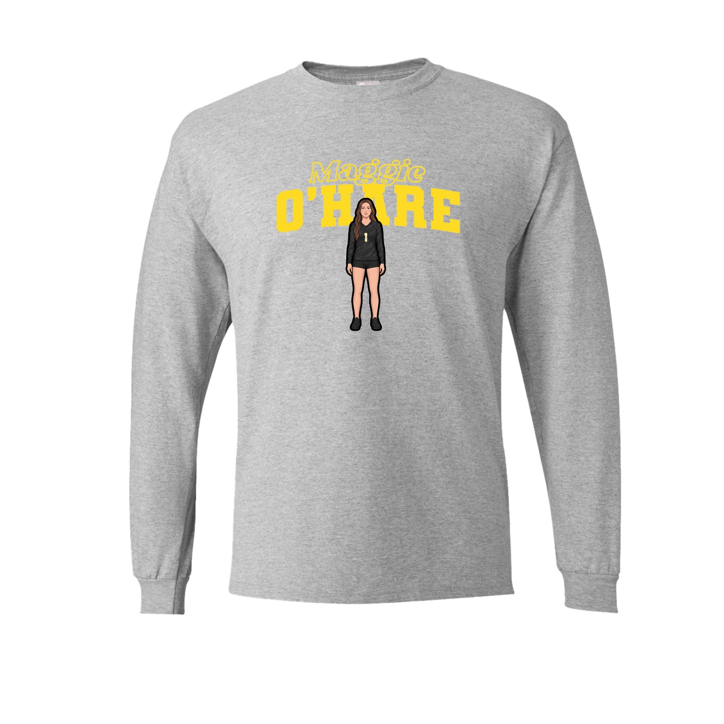 Long Sleeve Tee — Name Arch in Grey