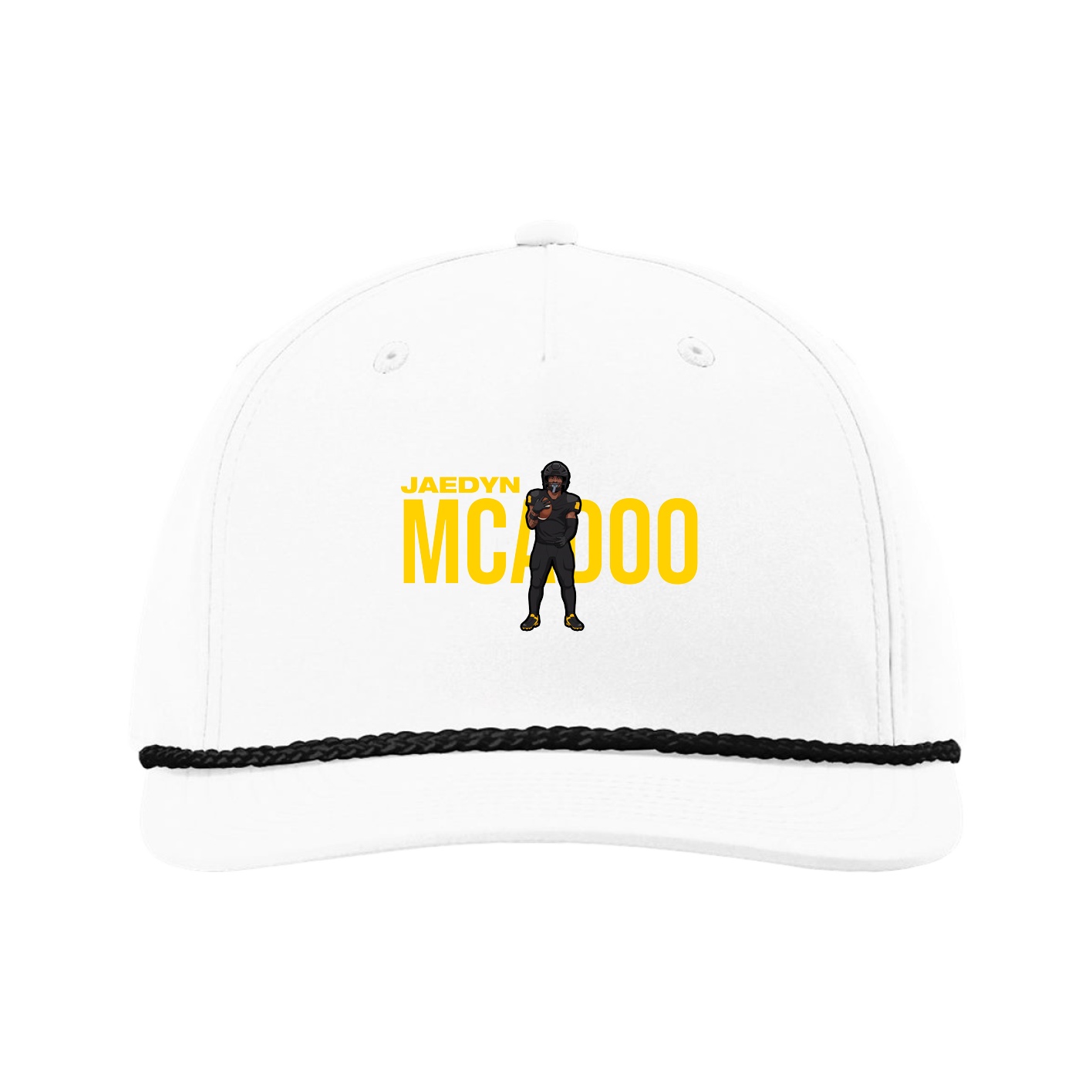 Five-Panel Classic Rope Cap — Player Name in White